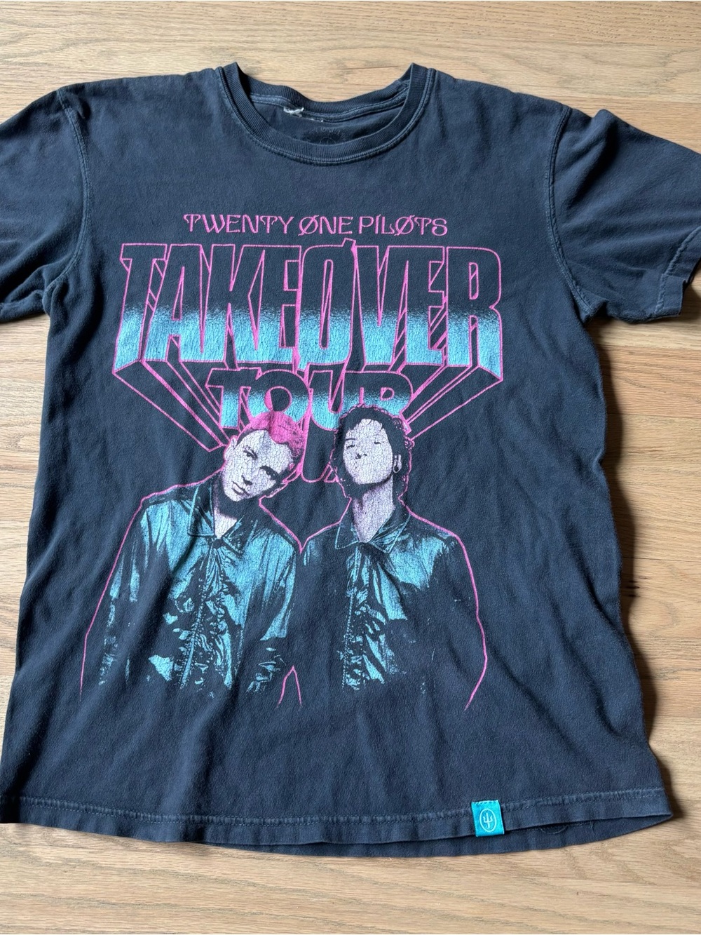 21 pilots 'Takeover Tour' Tee with Pink & Teal Accents